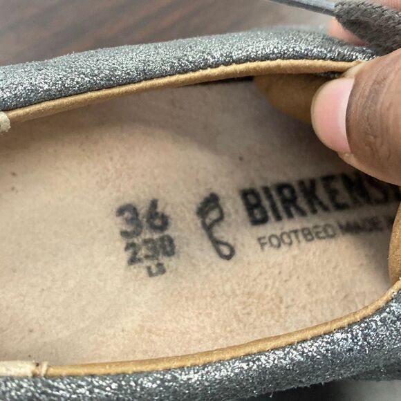 Birkenstock Arren metallic silver women’s sneakers, size 36 - Picture 7 of 7